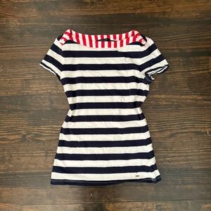 Tommy Hilfiger Red and White Striped Shirt